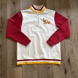 White and Cardinal Quarter-Zip Lightweight Jacket Iowa state cyclone quarter zip